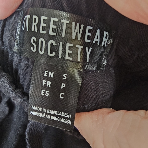 Streetwear Society Black Jogger Pant Elastic Waist Zipper Pockets Size S Small‎ - Picture 5 of 8